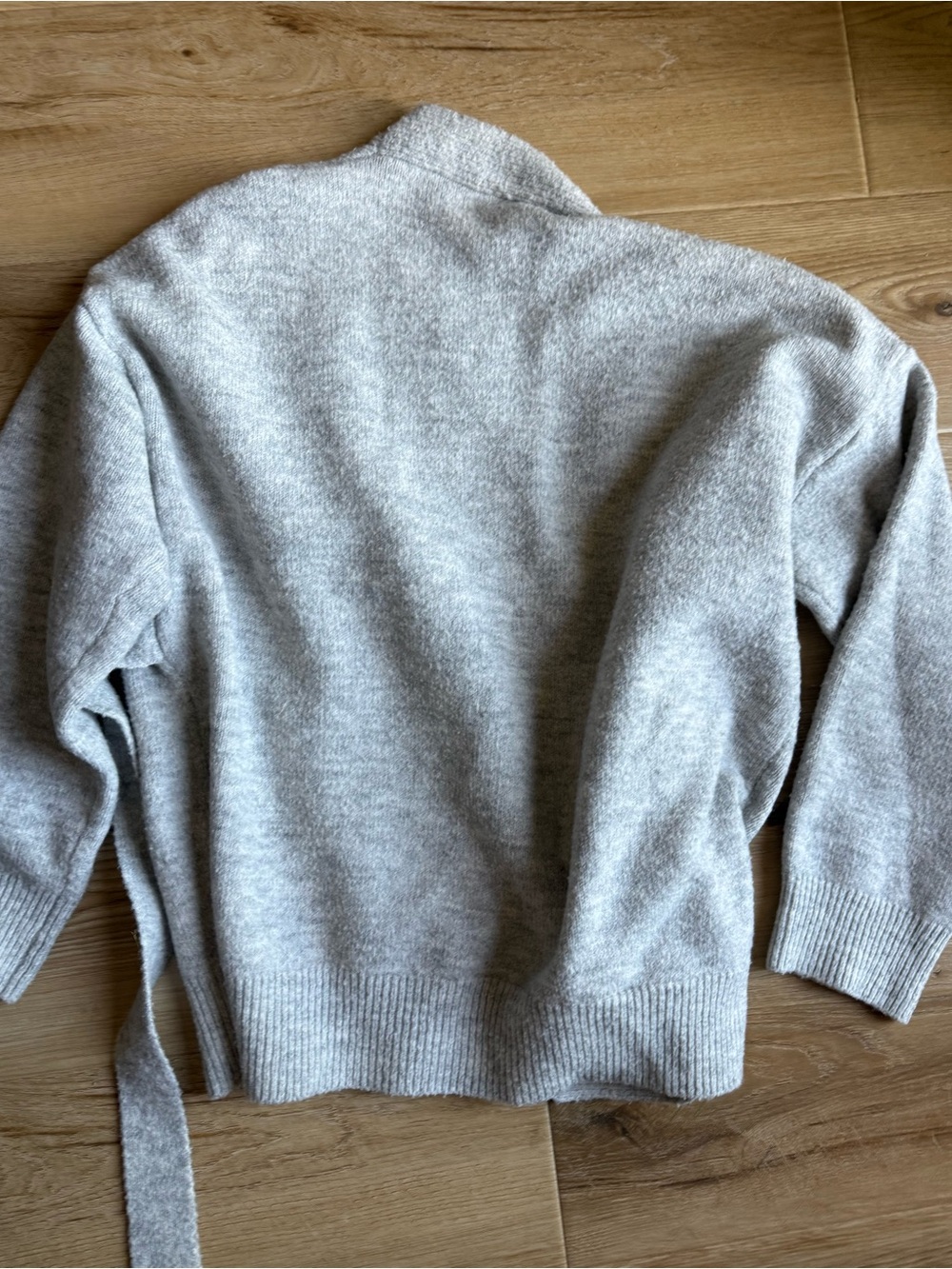 Little Lies Light Gray Women's Wrap Cardigan Sweater - Picture 6 of 8